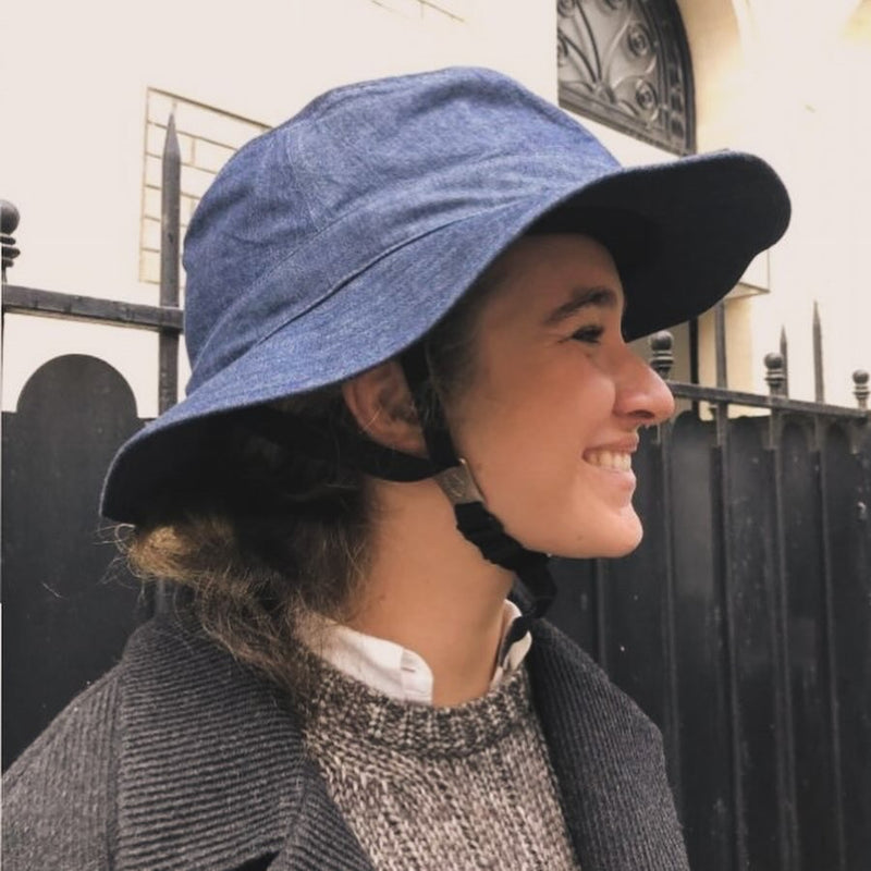 BEG BICYCLES CASQU’ EN VILLE HIS AND HERS DENIM BRIMMED HAT AND HELMET