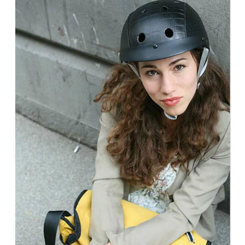 SAWAKO FURUNO BLACK CROCODILE HELMET