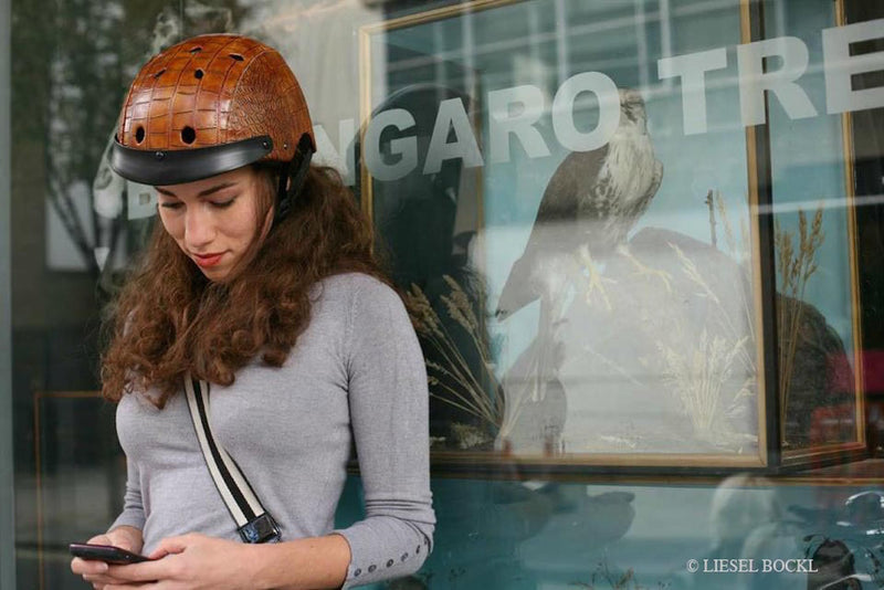 SAWAKO FURUNO BLACK CROCODILE HELMET