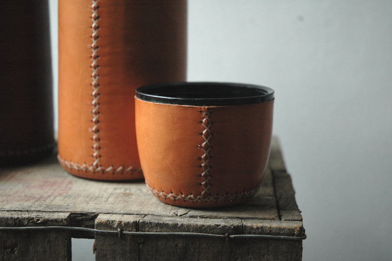 LARGE LEATHER FLASK