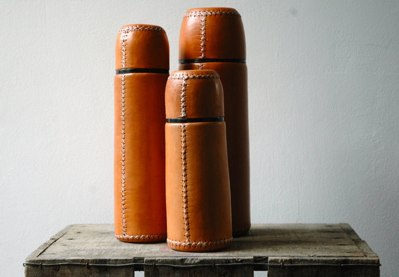 LARGE LEATHER FLASK