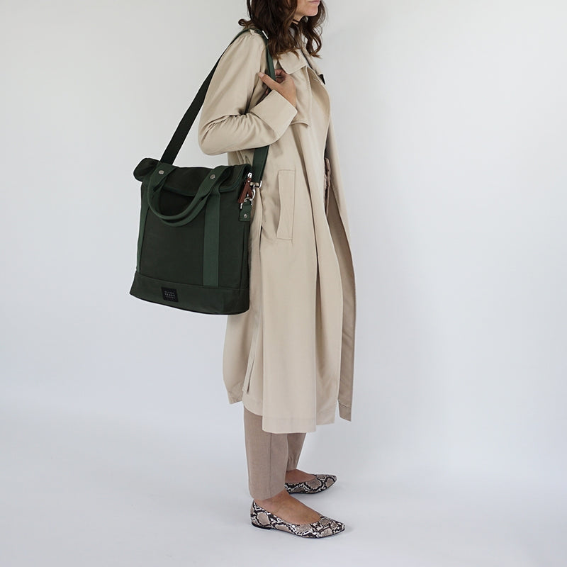 WEATHERGOODS CITY TOTE BAG PANNIER GREEN