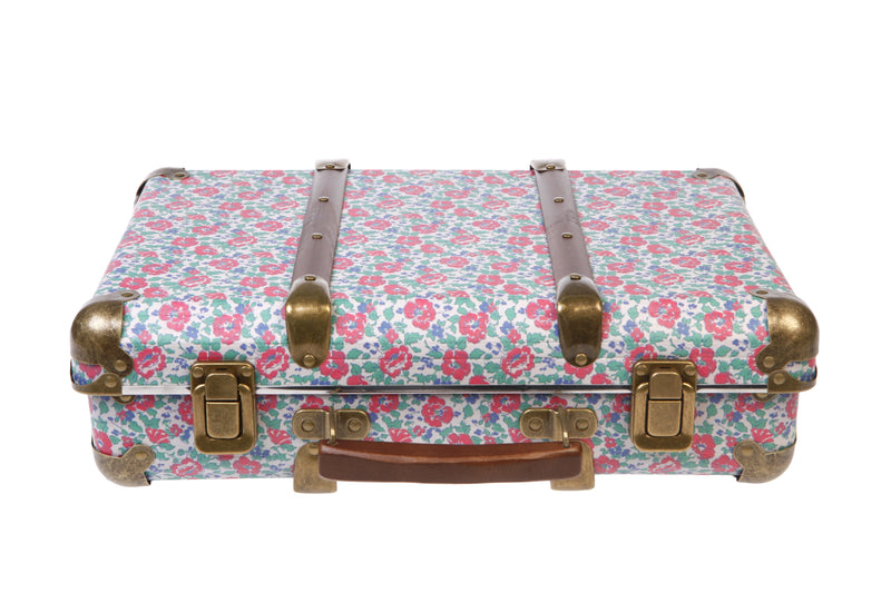 BEG FLORAL SUITCASES
