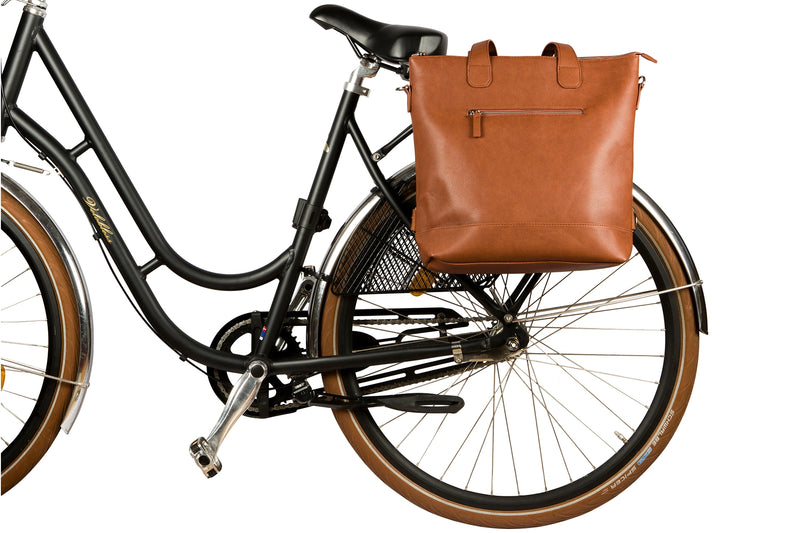 WEATHERGOODS URBAN TOTE BICYCLE PANNIER COGNAC